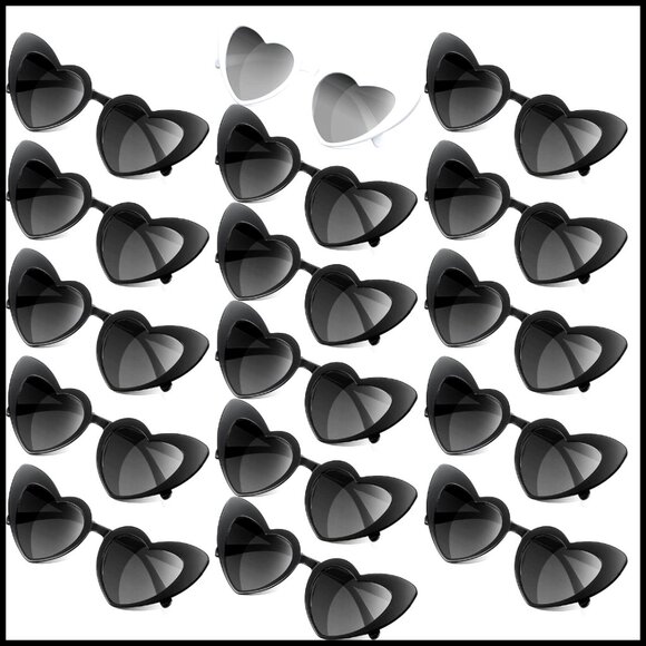 16 Pairs Heart Shaped Sunglasses Cat Eye Retro Party Glasses PC Frame main image 6